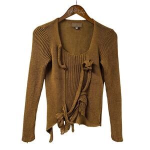 Zuza Bart Knit Top 100% Linen Small Sweater Lagenlook